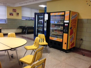 The Dasani and Snapple vending machines in the cafe