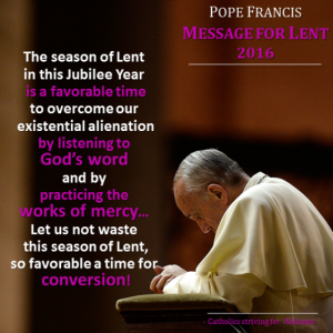 Pope Francis 2016 Lent Message