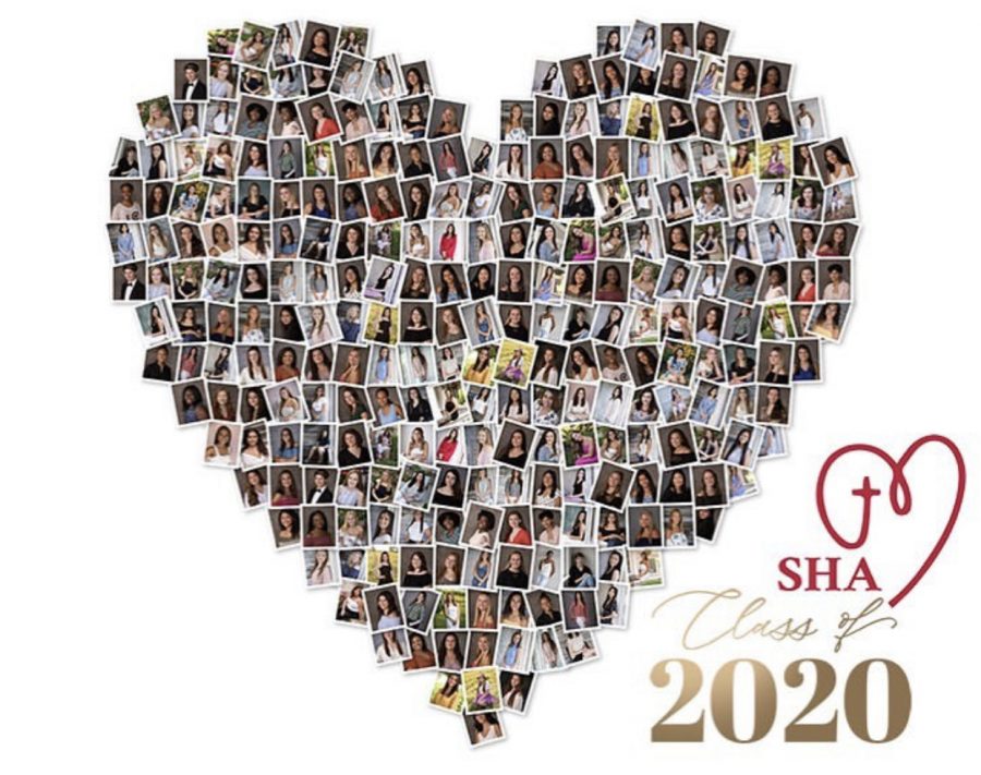 Class of 2020 photos in a heart shape